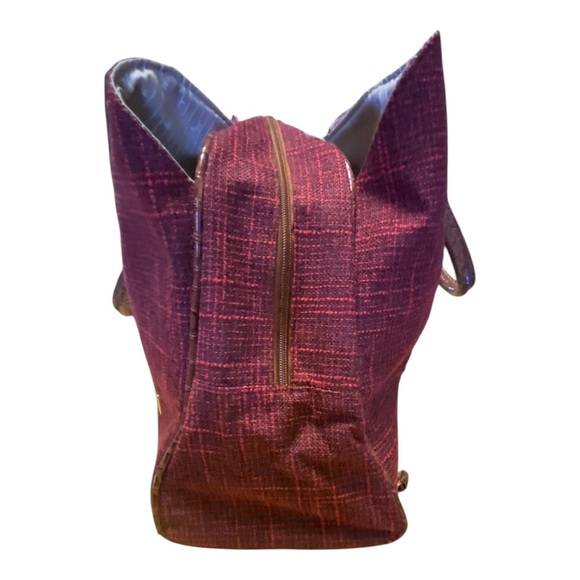 Samantha Brown Croc Embossed Burgundy Tote/Laptop Bag - Picture 2 of 16